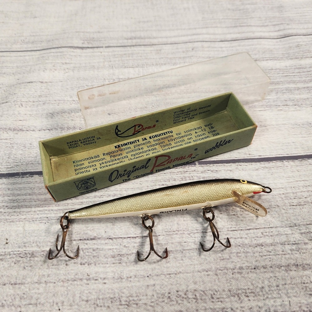 Vintage Rapala Original Floating Minnow 11 S Silver Lure 4 3/8" Finland w/ Box